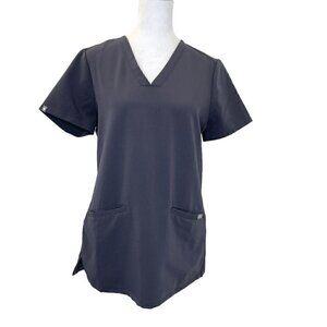 FIGS Casma Three Pocket Top Scrubs Shirt Top Gray Womens size XS